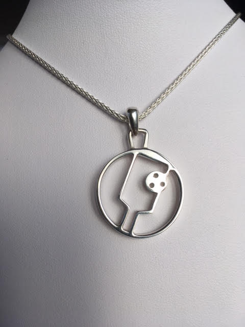 PB&J Sterling Silver Pickleball Pendant (Pb10-2)
