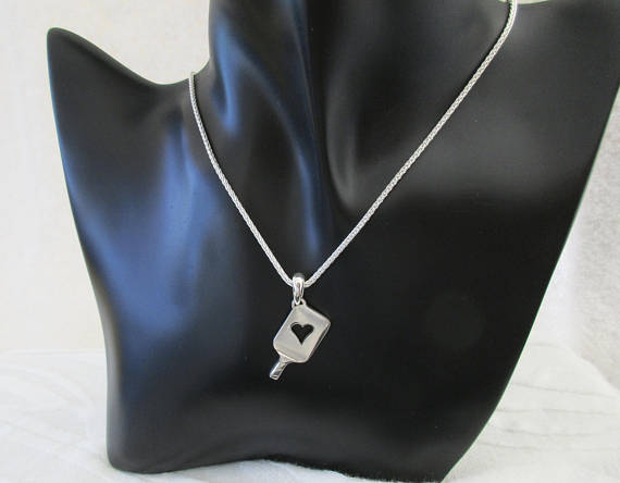 PB&J Sterling Silver Heart Pickleball Paddle (pb14)