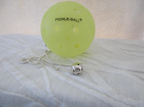 PB&J Sterling Silver Mini Me Pickleball Pendant (Pb31)