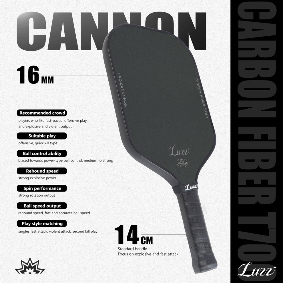 Luzzpickleball Cannon Paddle T700 Carbon