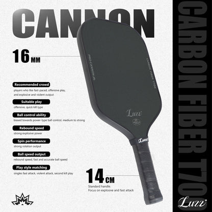 Luzzpickleball Cannon Paddle T700 Carbon