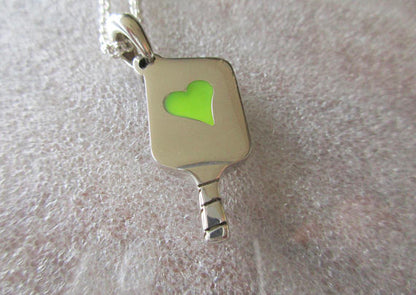 PB&J Acrylic Filled Hearts in Sterling Silver Pickleball Paddle pb14f