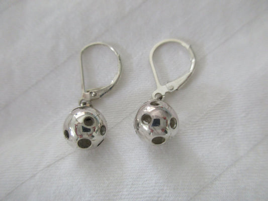 PB&J Sterling Silver Leverback Pickleball Earrings (Pbe38)