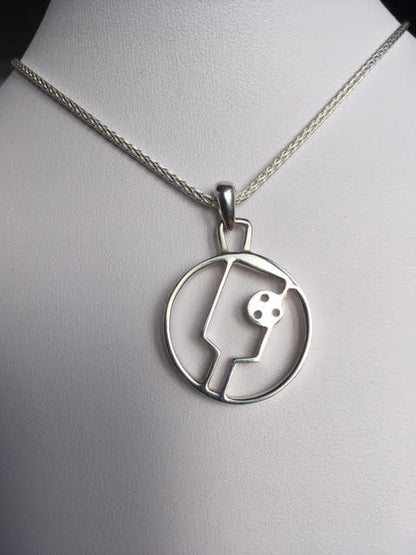 PB&J Sterling Silver Pickleball Pendant (Pb10-2)